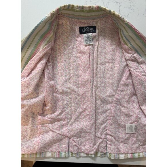 Vintage Y2K City Streets Women’s Small Blazer Jacket Pastel Stripe Juniors - Picture 3 of 5